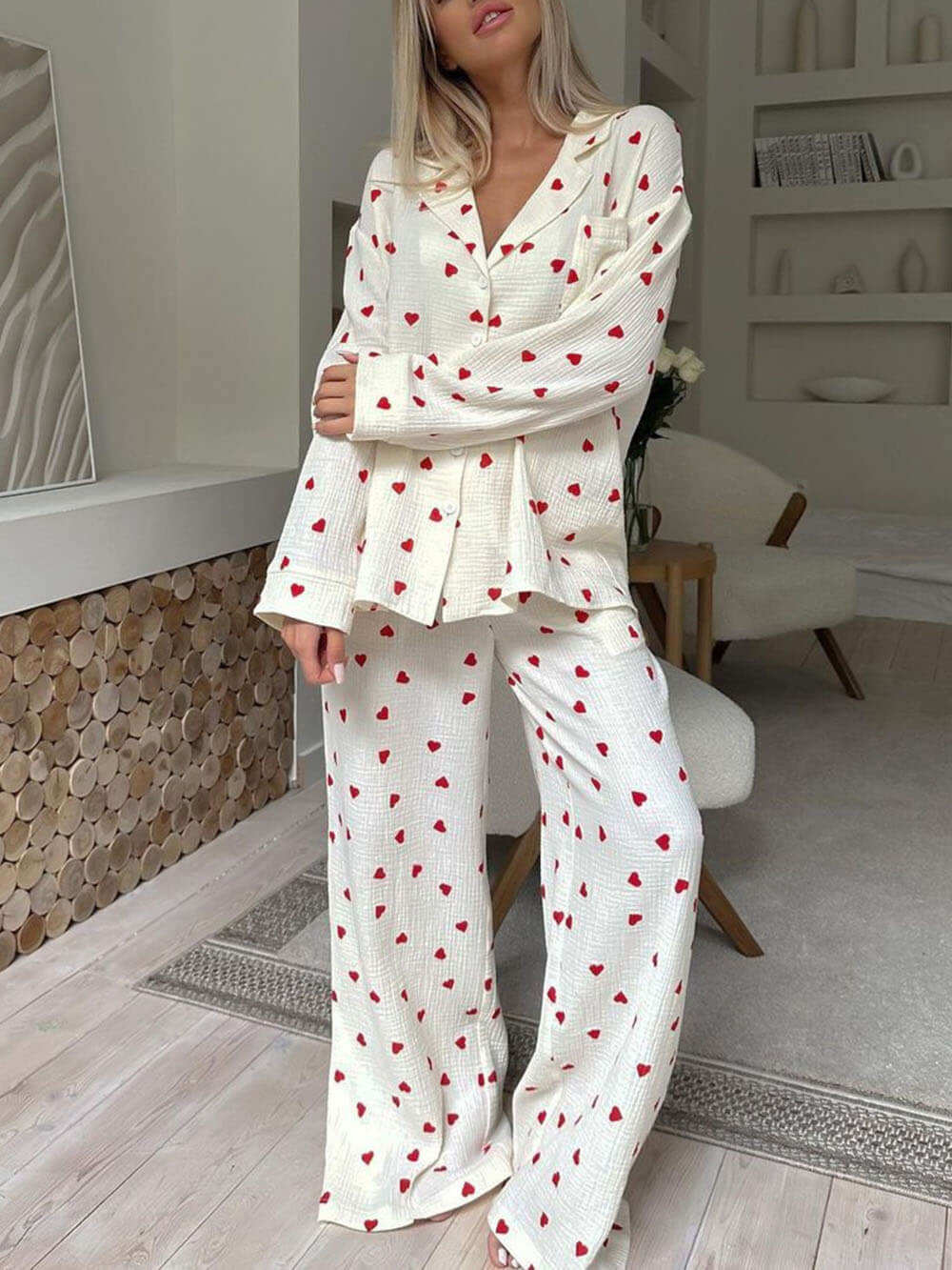 Pyjamaset met kersenmotief - Isabel
