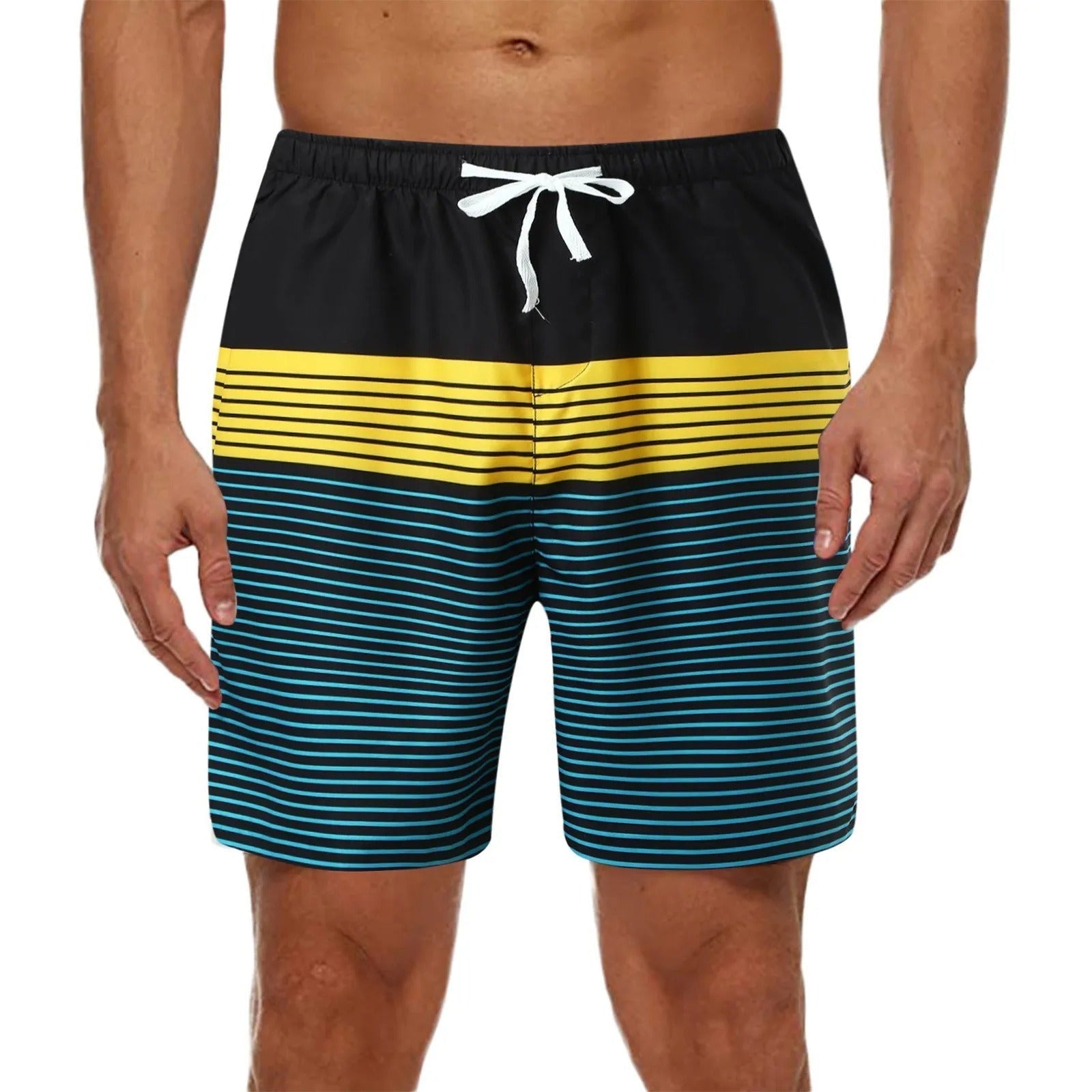 Gestreepte zwemshort met kleurblokjes - Rhett