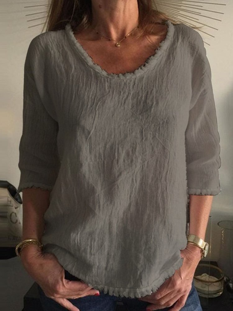 Stijlvol casual linnen T-shirt - Charleigh