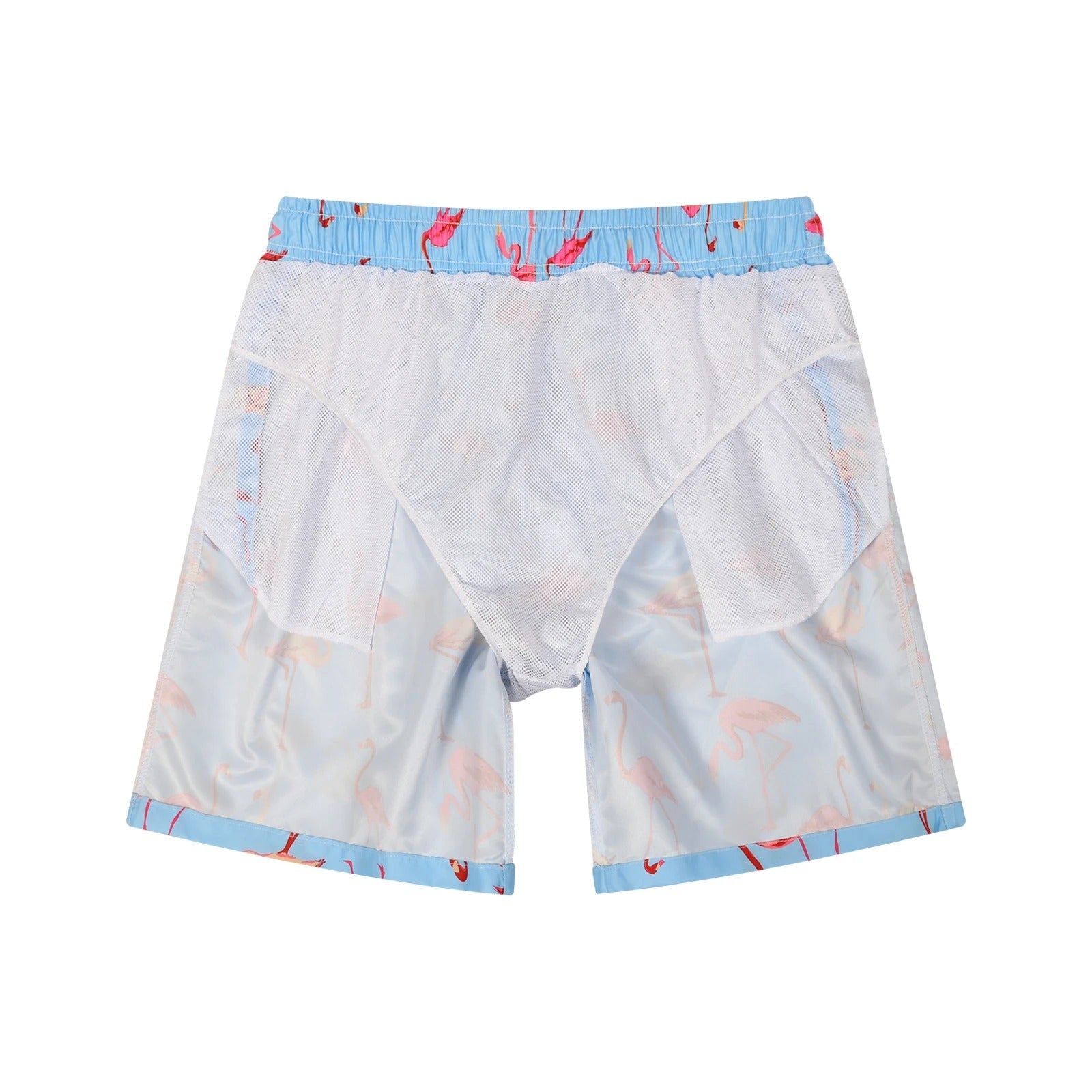 Lichtblauwe zwemshort met vogelprint - Hayden
