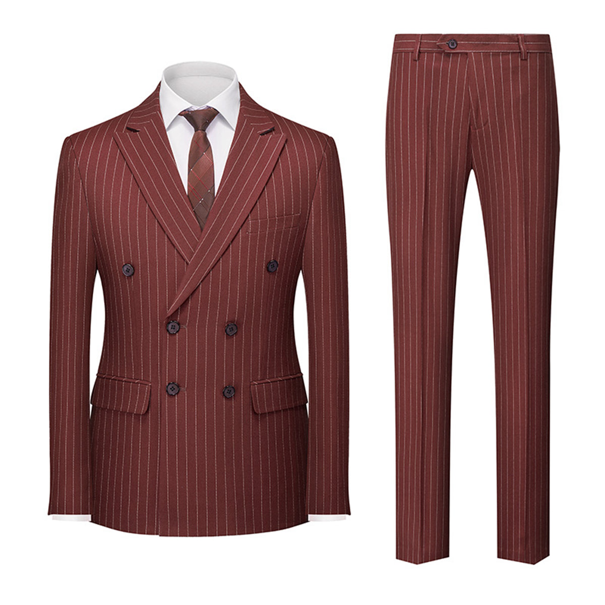 Heren Getailleerd Dubbel Borst Bruiloft Pak - Alden