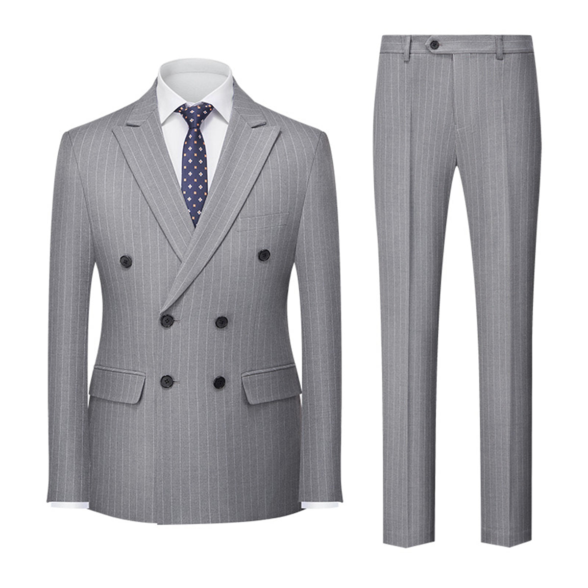 Heren Getailleerd Dubbel Borst Bruiloft Pak - Alden