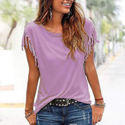Stijlvol T-shirt met kwastmouwen - Alexa