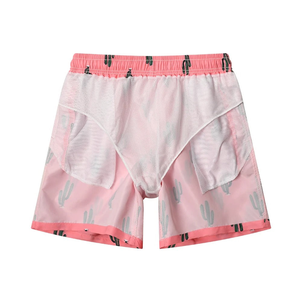 Roze zwemshort met cactusprint - Brayden