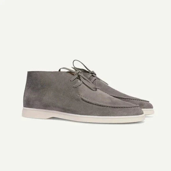 Heren Veterschoenen Grijs M Kalfssuède Luxe Casual Schoenen 3