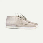 Heren Veterschoenen Grijs M Kalfssuède Luxe Casual Schoenen 1
