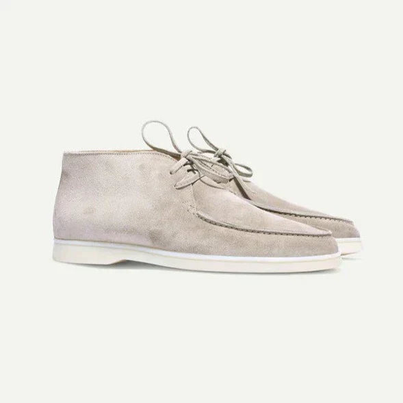 Heren Veterschoenen Grijs M Kalfssuède Luxe Casual Schoenen 1