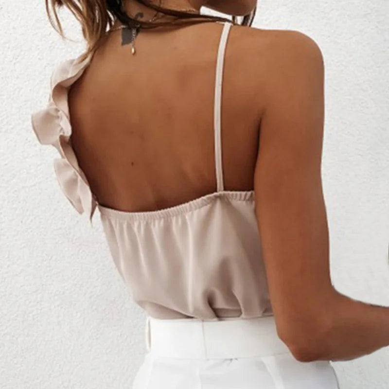 Tanktop met ruches voor dames - Amaia