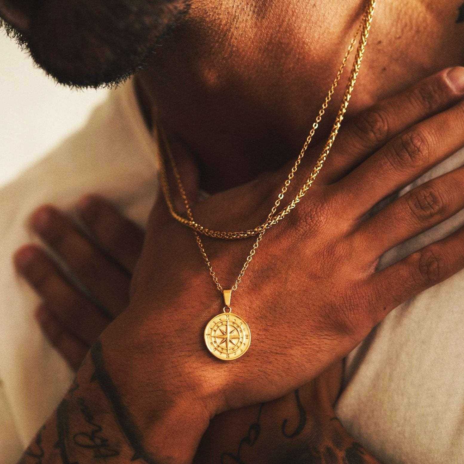 Kompashanger met gelaagde ketting - Jorge