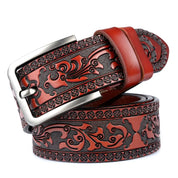 Klassieke leren riem met reliëf - Kayson