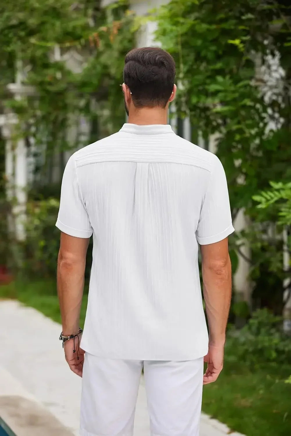 Gerimpeld stijl katoenen linnen heren-T-shirt - Kylian