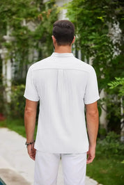Gerimpeld stijl katoenen linnen heren-T-shirt - Kylian