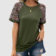 T-shirt met luipaardprint en ronde hals - Yara