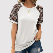 T-shirt met luipaardprint en ronde hals - Yara