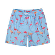 Lichtblauwe zwemshort met vogelprint - Hayden