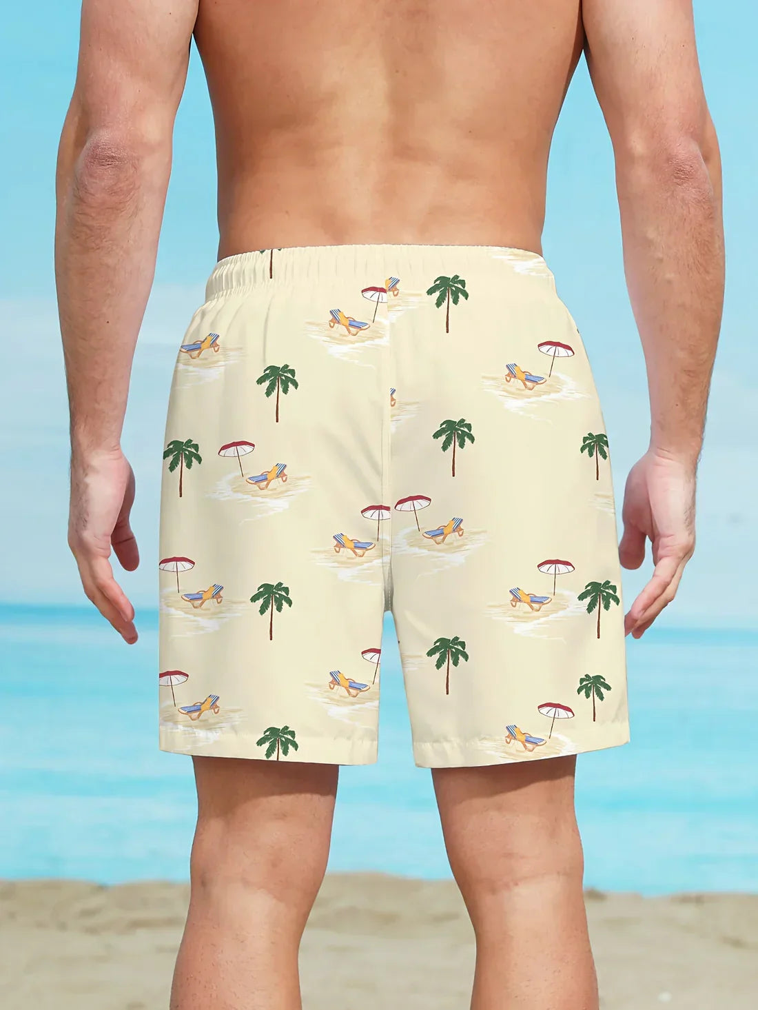 Strandshort met palmpatroon - Ivan