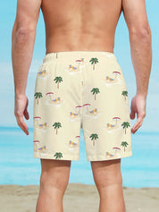 Strandshort met palmpatroon - Ivan