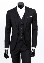 3-delige heren pak met business blazer, vest en broek - Nikolai