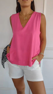 Elegante mouwloze top met v-hals - Nellie