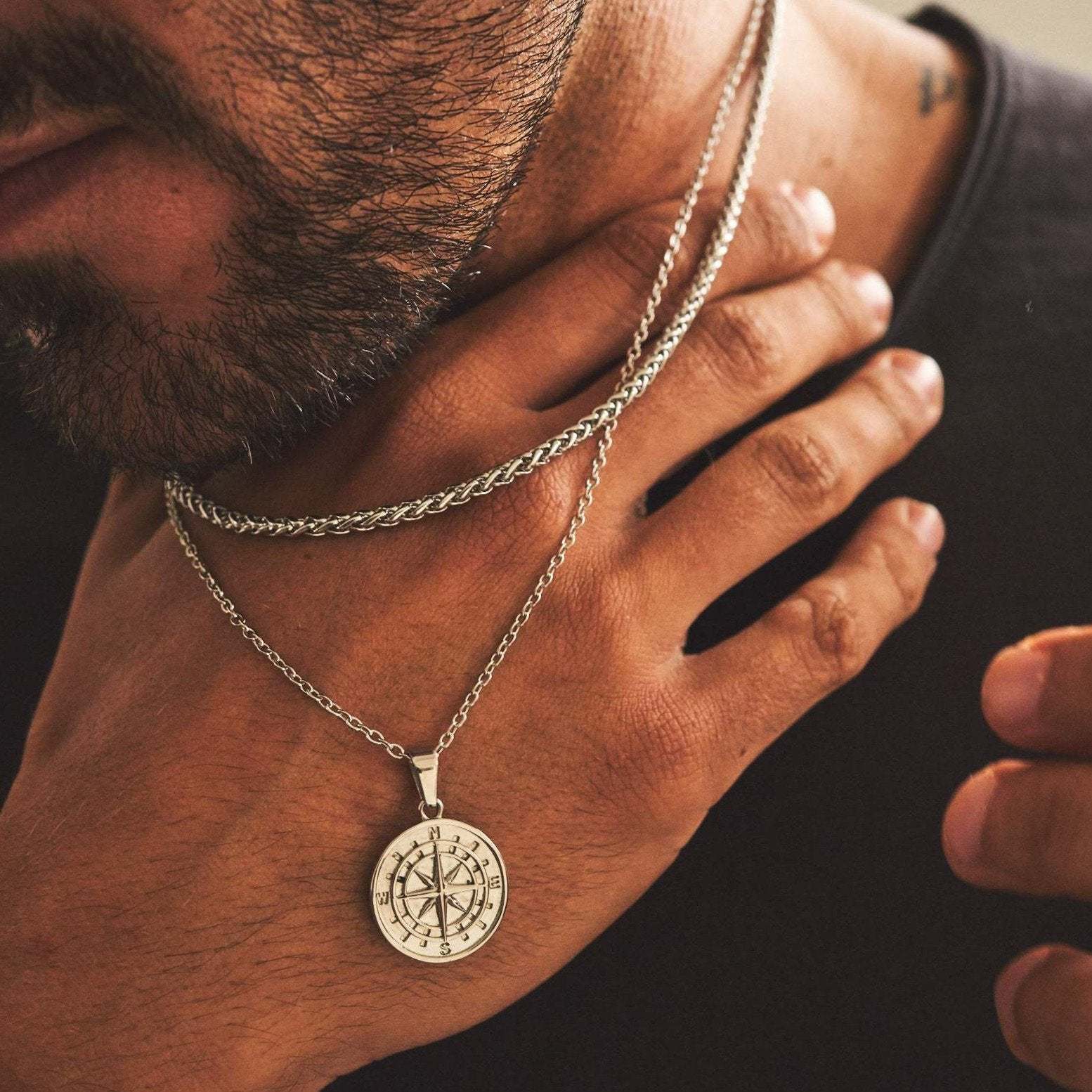 Kompashanger met gelaagde ketting - Jorge