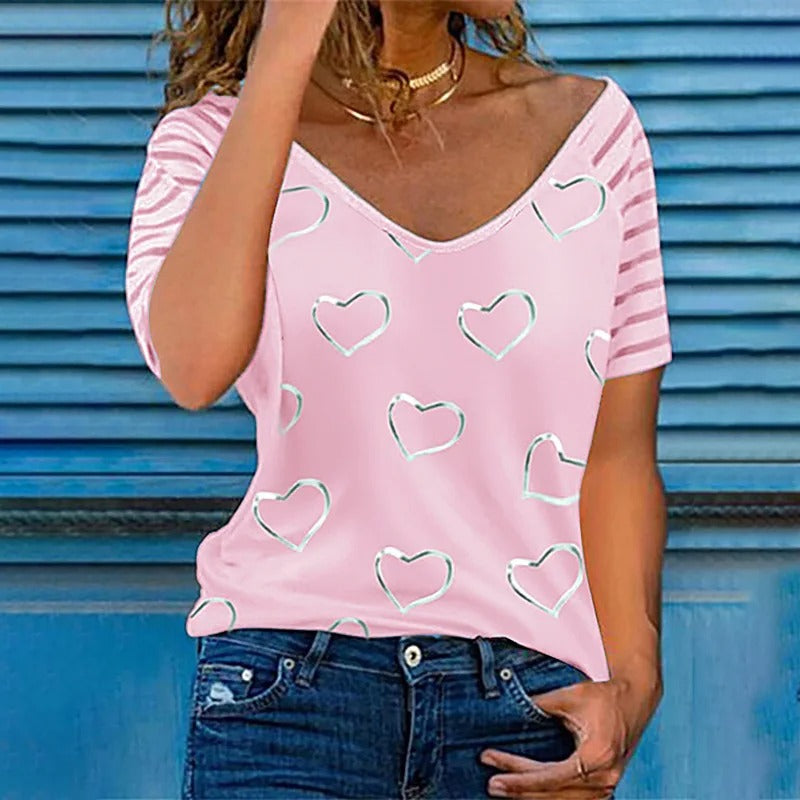 Elegante T-shirt met v-hals - Leyla